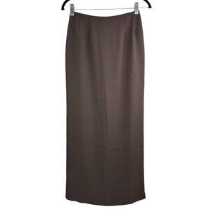 Yansi Fugel Women's NWT Brown Old Money Lined Designer‎ Maxi Skirt 2/W26/L37.25
